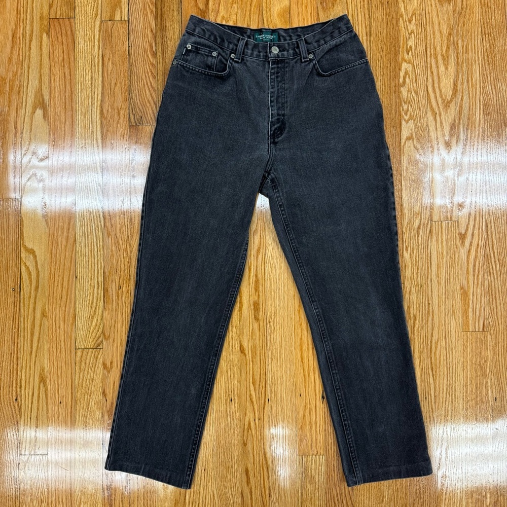 Vintage Ralph Lauren Black Wash Straight Leg Jeans Women’s Petite